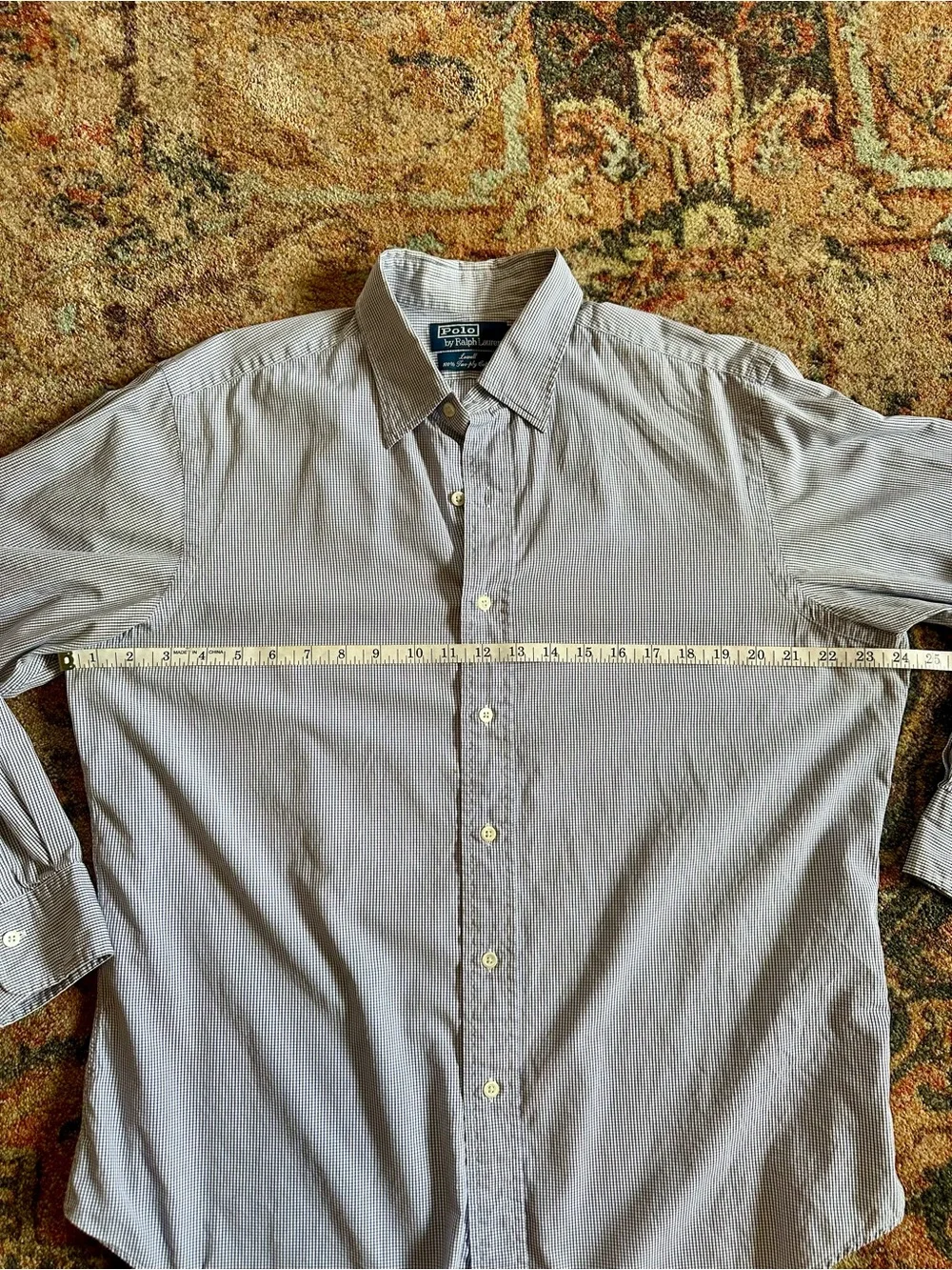 Polo by Ralph Lauren Light Blue Pinstripe Dress Shirt Size 16-34